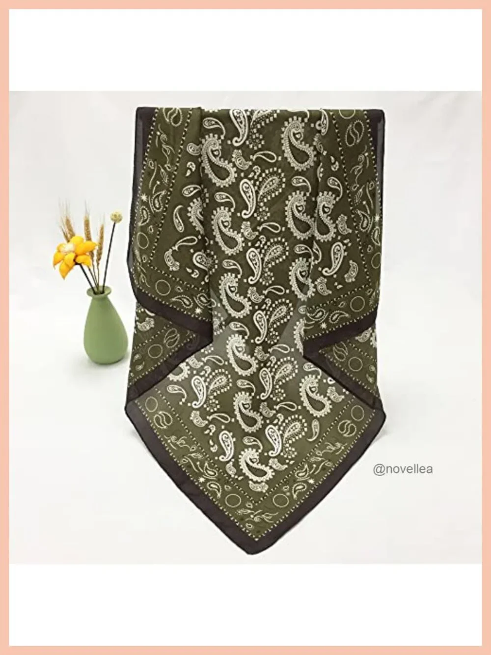 Satin Silk Feeling Scarf Medium Square Head Scarf for Women 27.5 x 27.5 inches